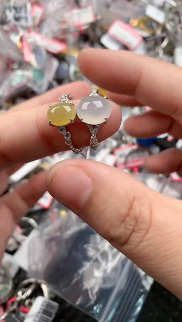 银S925镶嵌戒指翡翠333   1