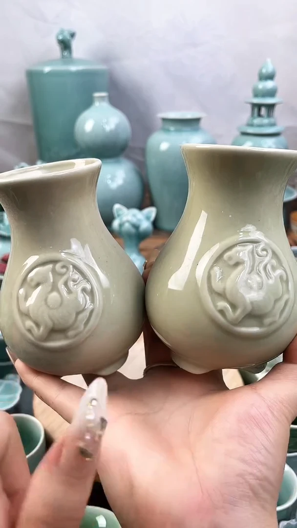 2个 特价福利 微瑕 慧仙青瓷