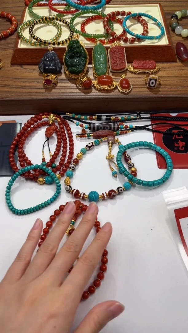 18K金镶嵌手串手串南红玛瑙可**～手串手串