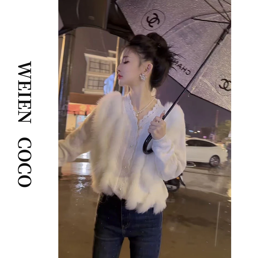 【薇恩COCO】毛衣镂空针织秋冬新款简约长袖开衫上衣S5013