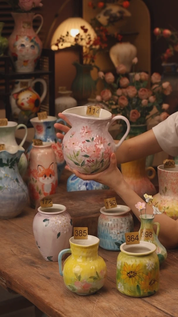 陶瓷114景德镇设计师手作花器摆件侘寂风