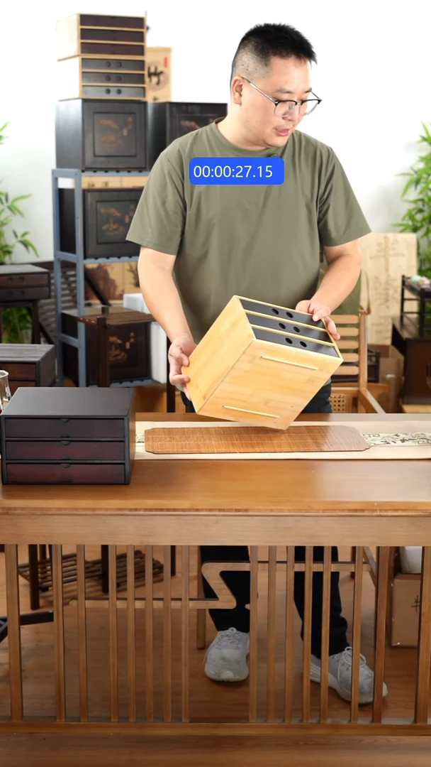 竹楠竹三层茶品盒子双色