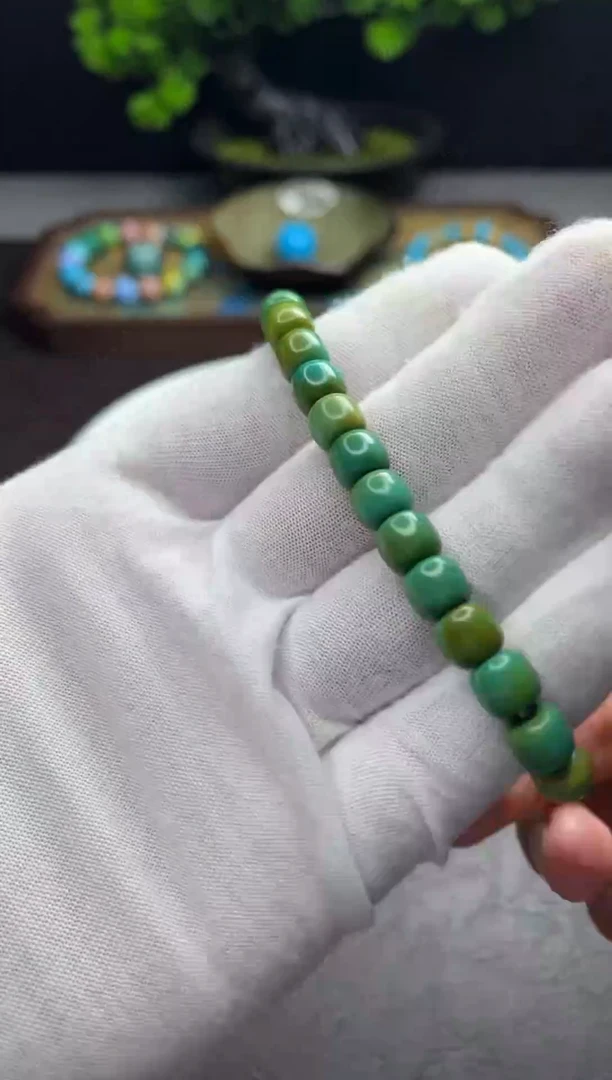 无非金属8mm菜籽黄圆珠手串