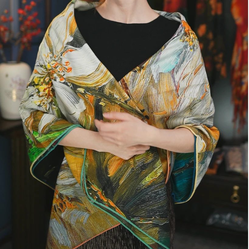 帝妃丝绸【】新款加密140丝毛桑蚕丝真丝丝巾