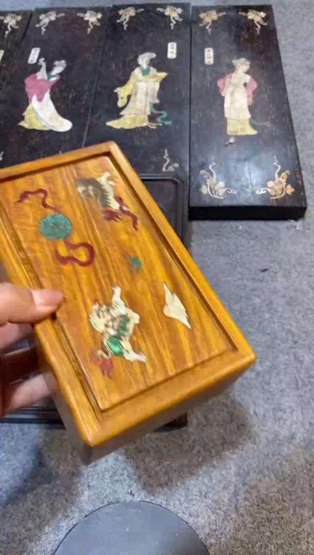 香榧木紫檀拆件雕刻板以直播间实物为准微瑕老物件