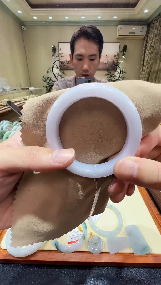 纯天然缅甸A货翡翠手镯55-56mm-9071号