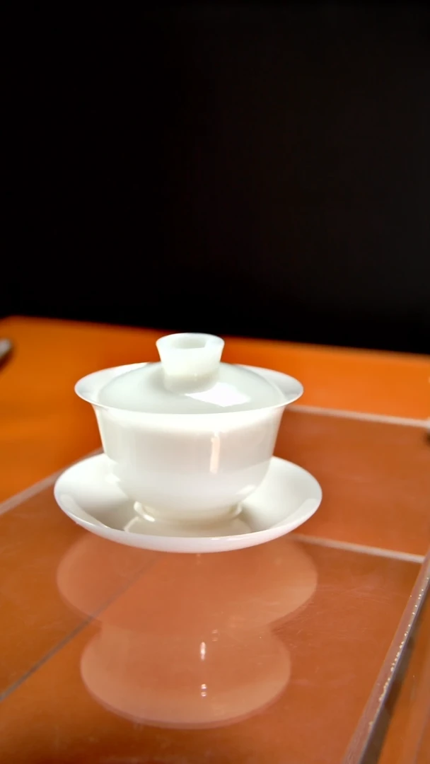 其他陶瓷《言泥陶瓷》高冰冰种璞玉系列 三才盖碗 160cc