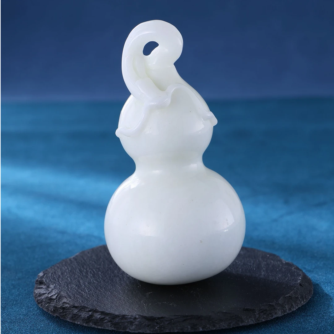 陕西蓝田玉葫芦手把件百搭款天然玉石摆件