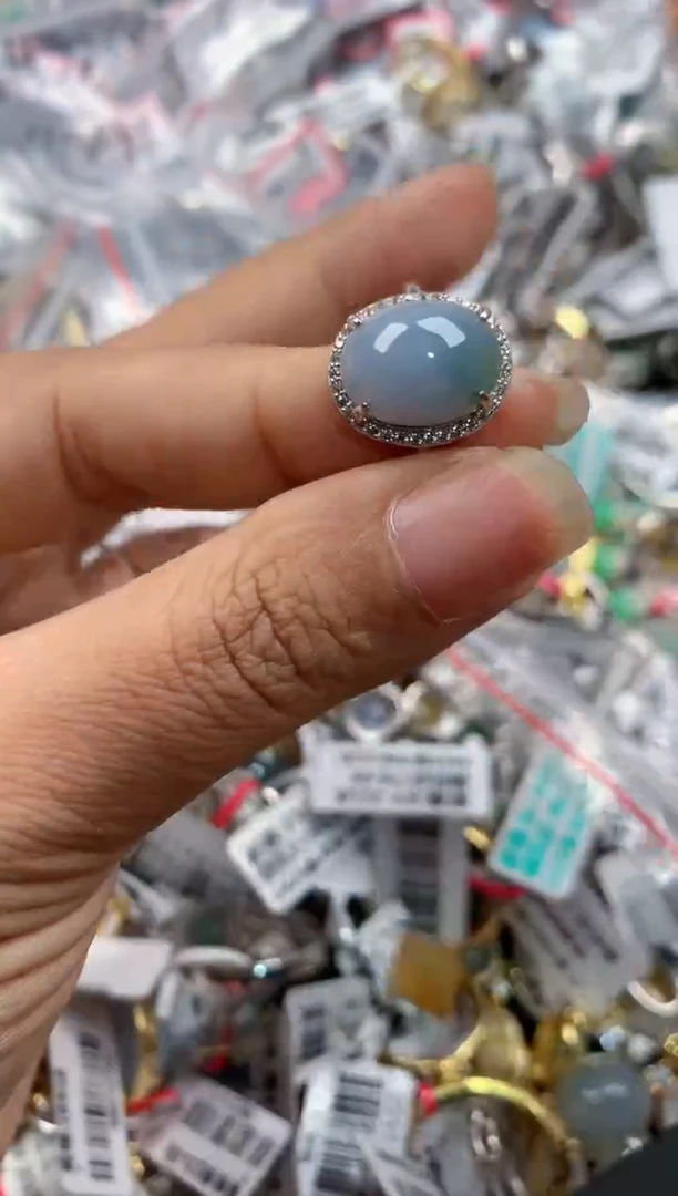 银S925镶嵌戒指翡翠101010----2