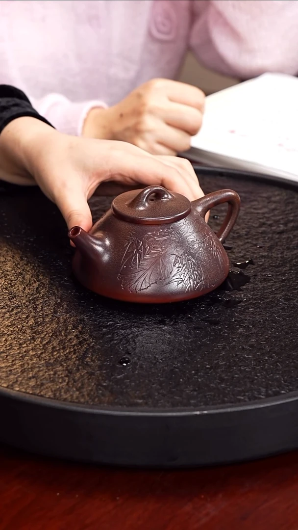 茶壶紫砂沈建军 子冶石瓢187  大红袍柴烧 320毫升 惠慧