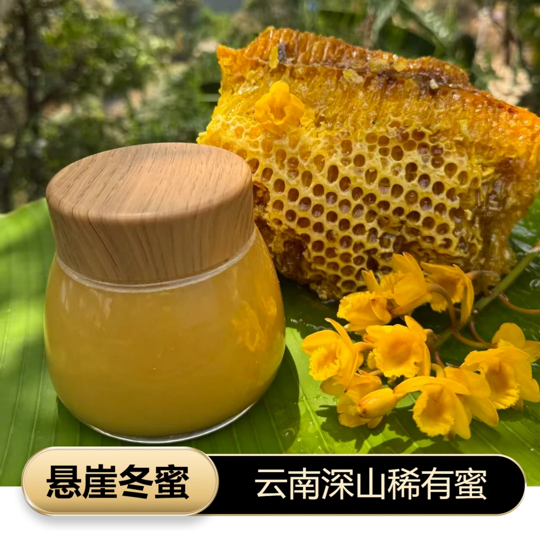 假一赔十【黄金悬崖冬蜜】云南纯正天然黑大蜂悬崖冬蜜 500克/瓶
