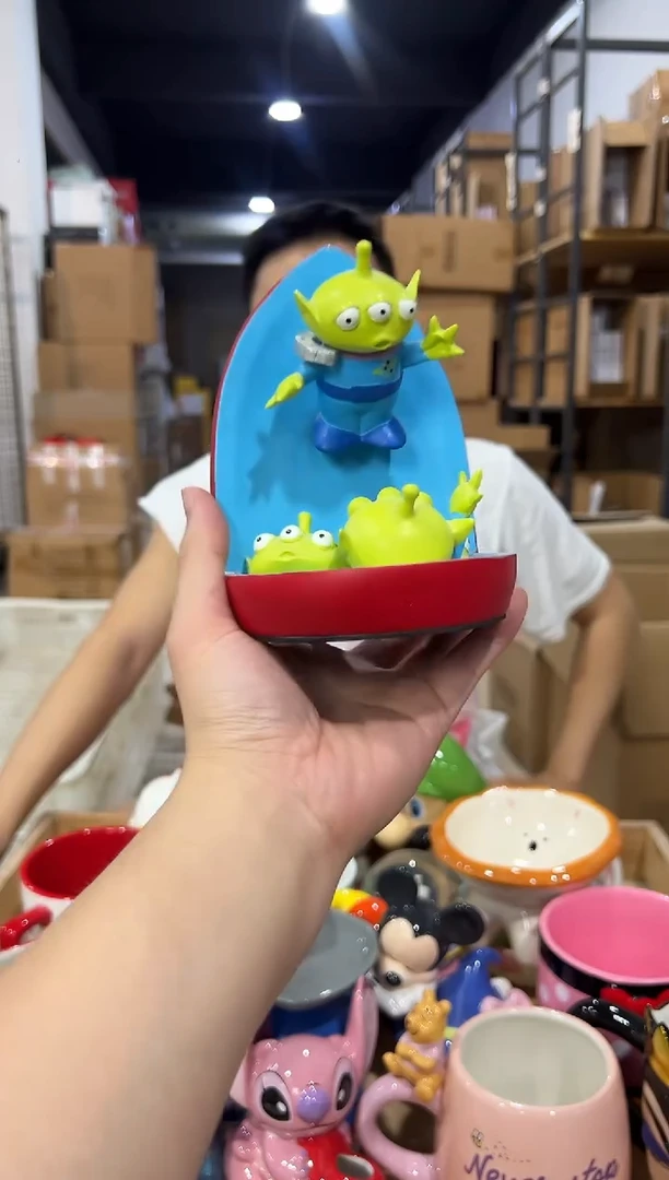 瓷片树脂三眼仔书挡摆件