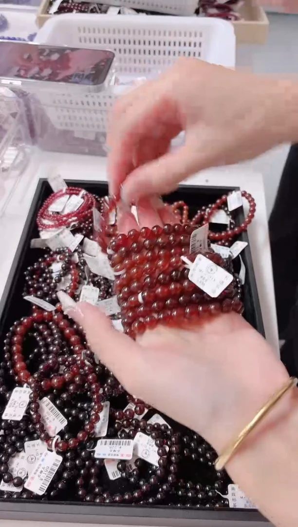 未镶嵌手链石榴石浅色石榴石手串