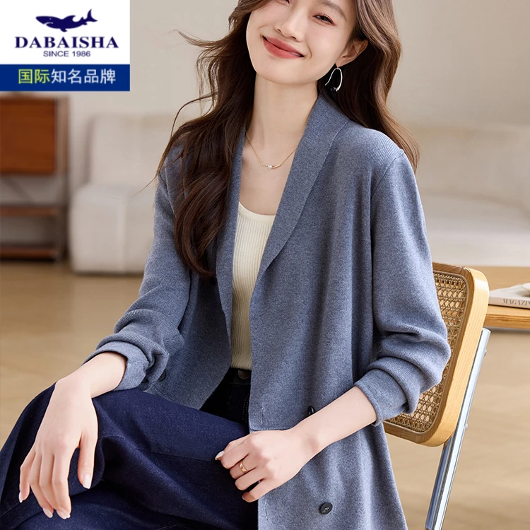 西服外套女款春秋季2025新款今年流行爆款气质职场羊毛针织开衫女