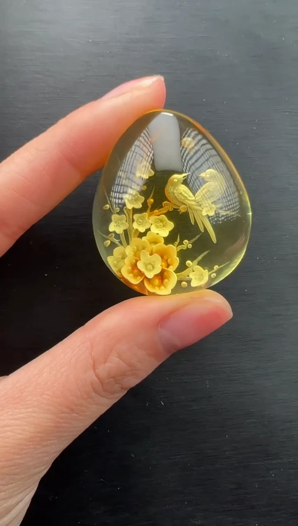 琥珀颈饰未镶嵌喜上眉梢