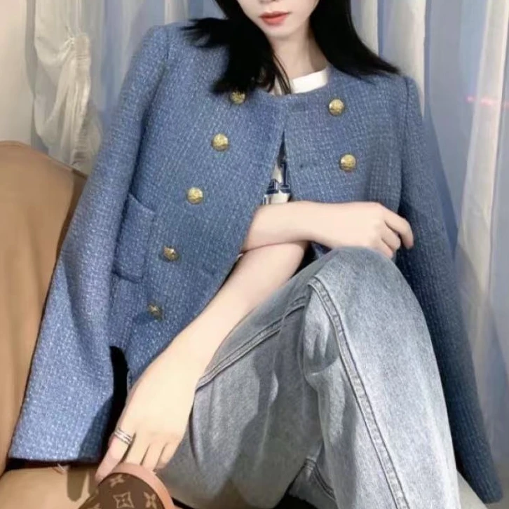 未使用 Celine/思琳 双排扣平纹粗花呢猎装夹克