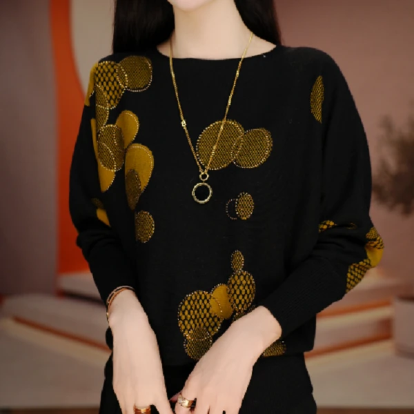 素曼 秋冬新款长袖气质显瘦百搭时尚轻奢女士套头毛衣V25Z1168