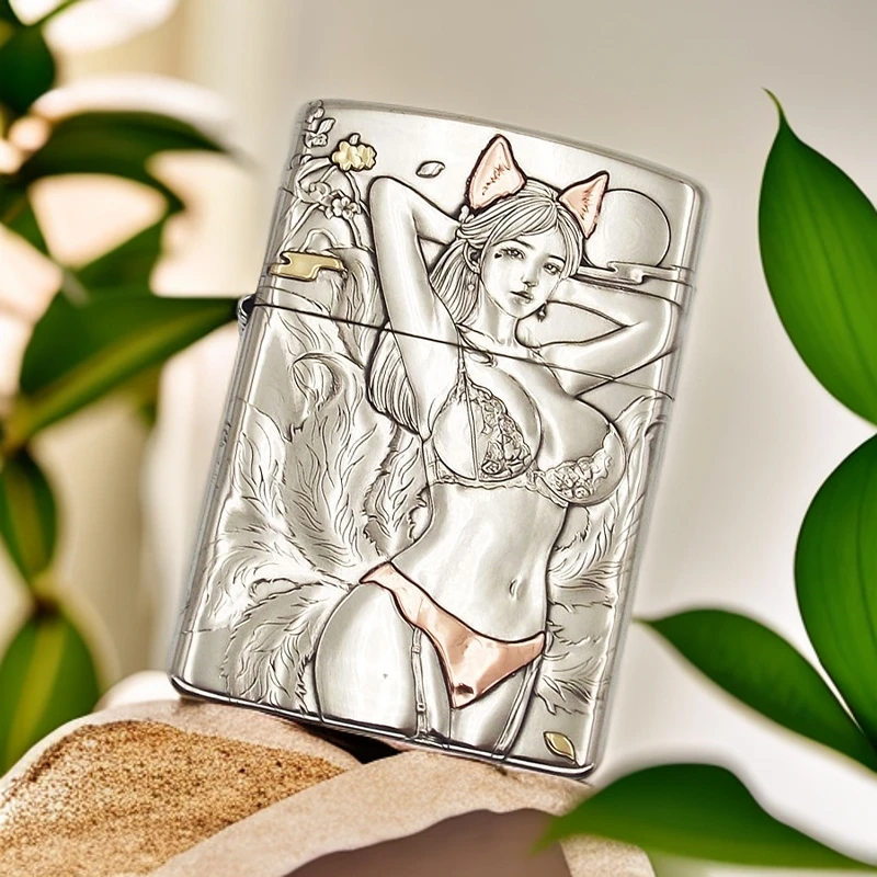 IMCO爱酷云川原创白铜镶嵌魅惑九尾防风打火机送男友生日礼物