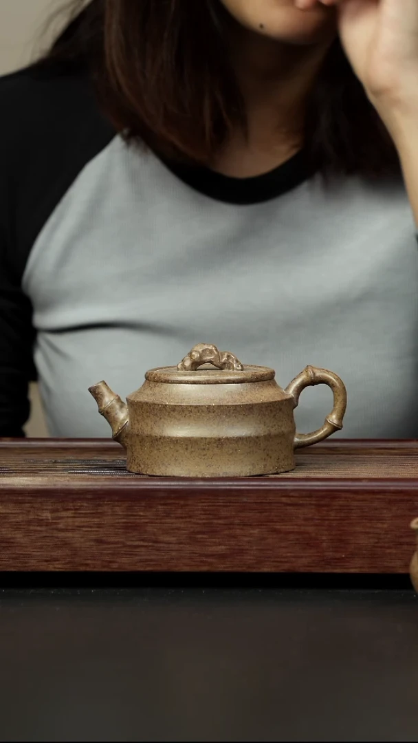 紫砂茶壶本绿柴烧 太湖石