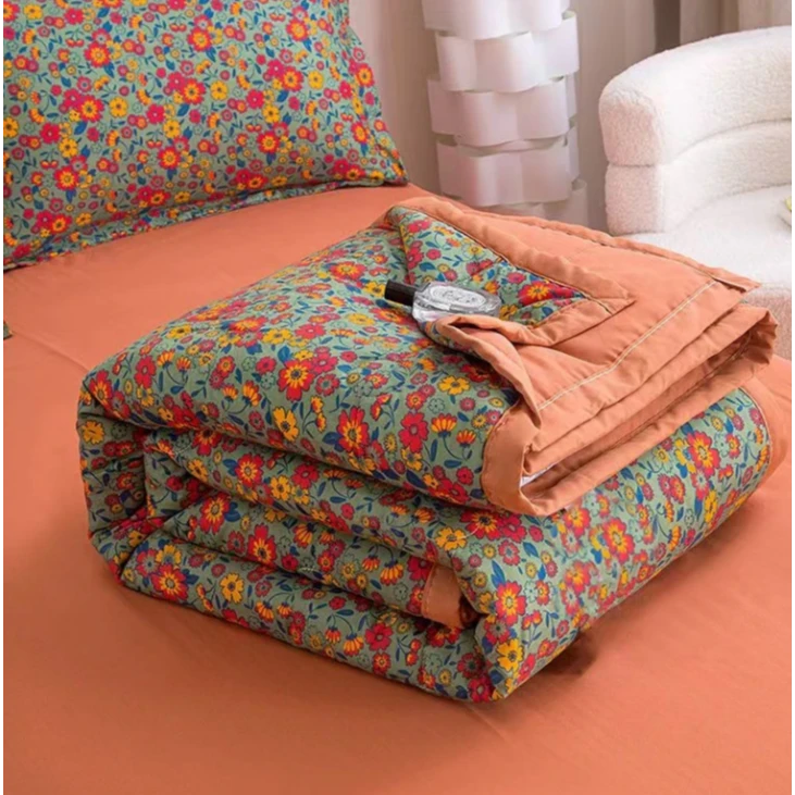 夏凉被单人空调被可机洗薄款夏被学生宿舍薄被子家用双人印花被子