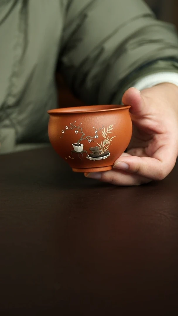 茶杯紫砂18号 清供吉祥杯 宜兴紫砂原矿作品