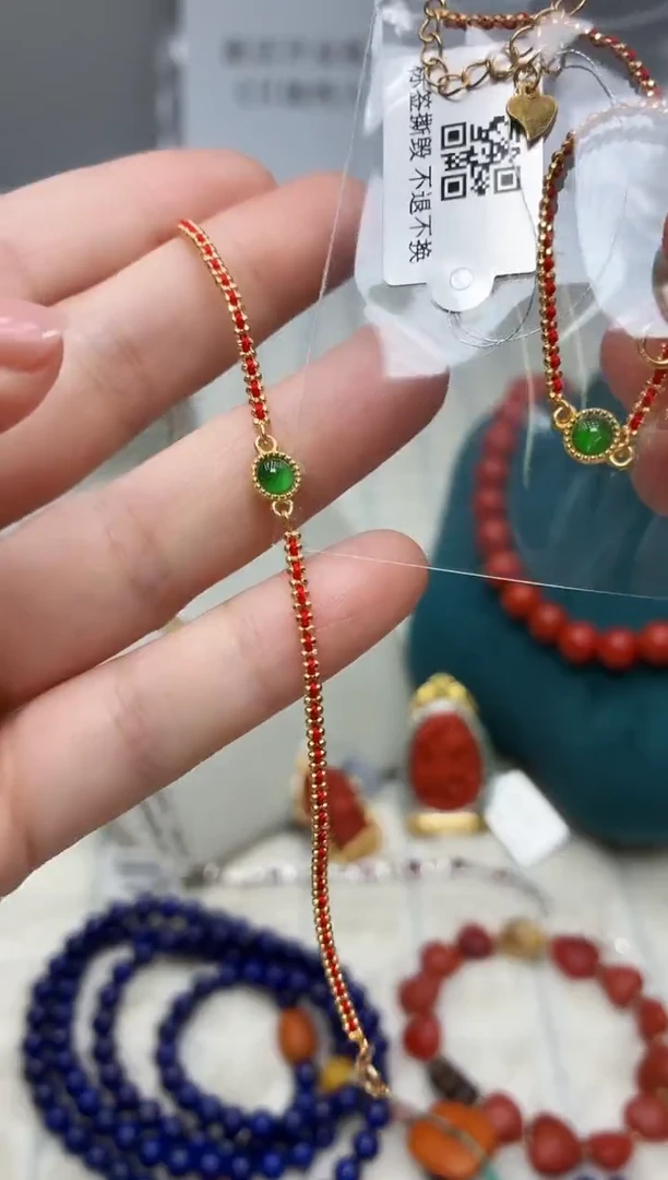 银S925镶嵌手链翡翠013BJ1212产品一个（多样性）