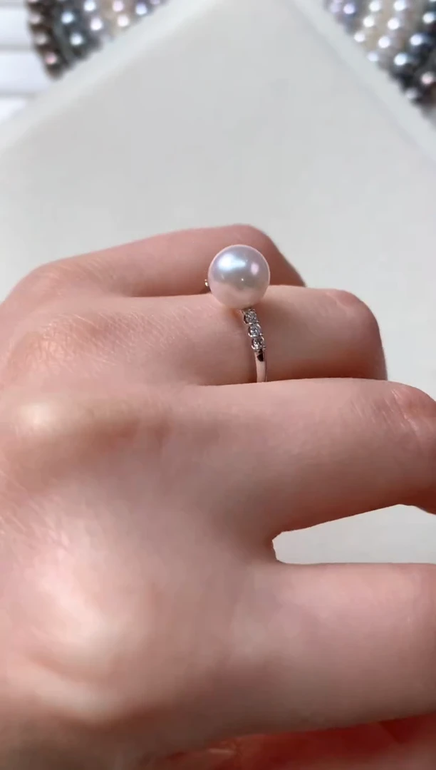 【闪购商品】海水珍珠戒指18K金镶嵌S425|2500