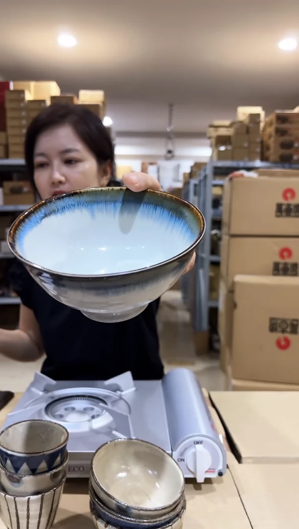 陶瓷美浓烧呉須流面碗2个