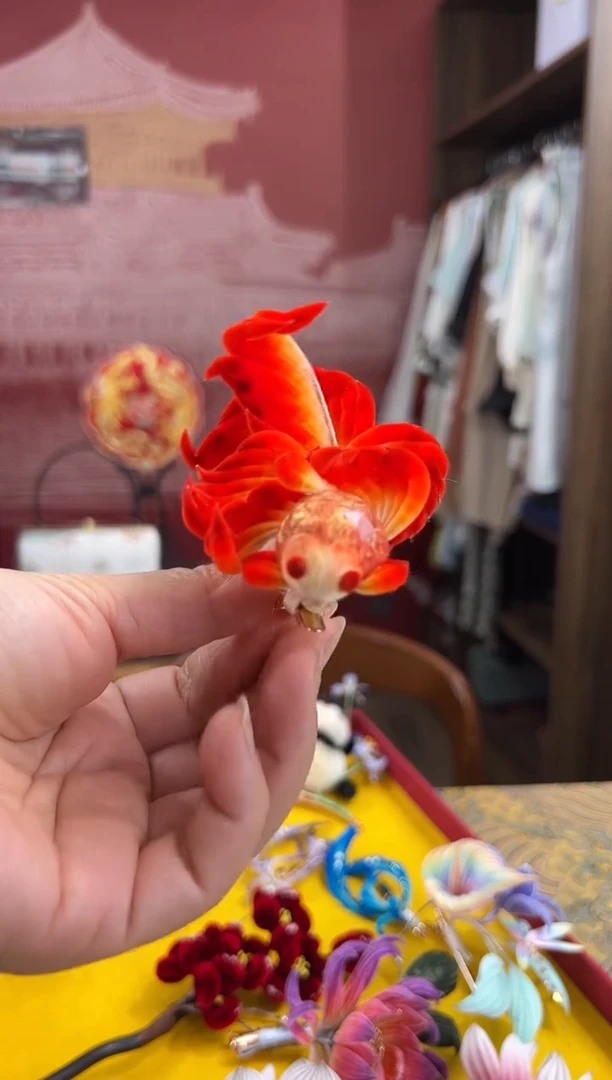 刺绣非遗绒花（发饰）