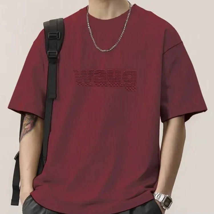电迈夏季新品【字母点】高订轻奢款纯棉T恤半袖时尚简约款0008