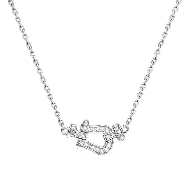 合金项链 镀K 金 小众时尚简约轻奢百搭马蹄项链坠链