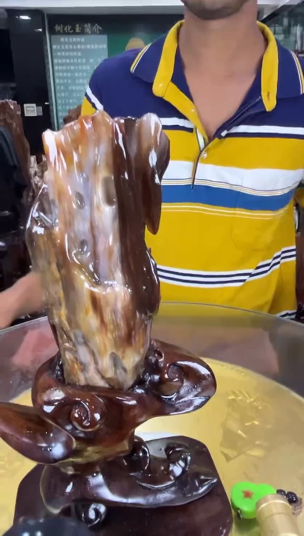 缅甸天然树化玉精品摆件