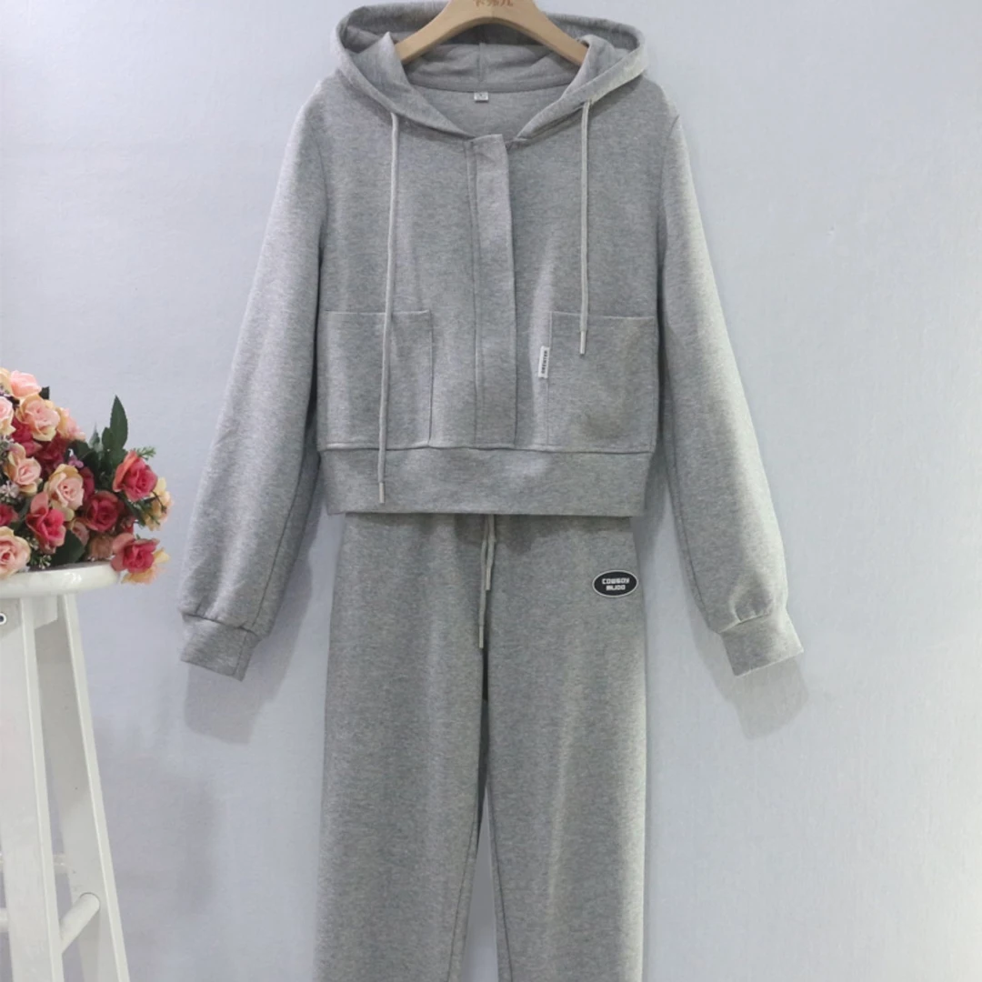 【单套清仓】连帽运动卫衣两件套女带帽套头休闲2024年秋季长裤长袖