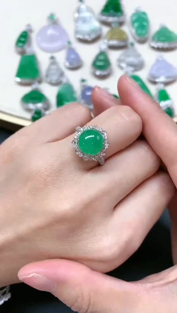 【闪购商品】翡翠戒指18K金镶嵌S486|15000