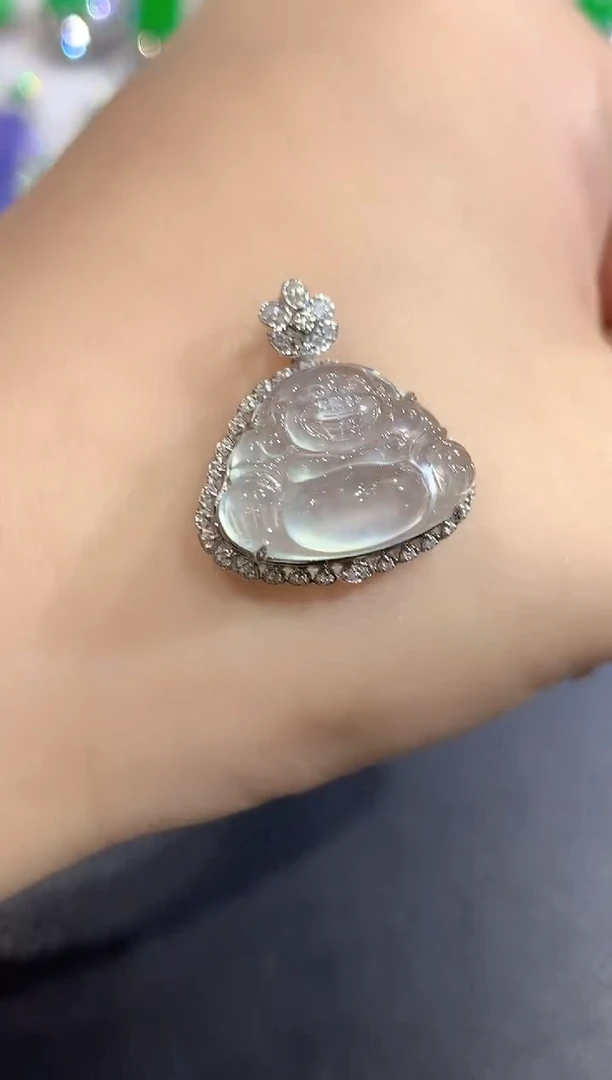 颈饰18K金镶嵌翡翠64-吊坠