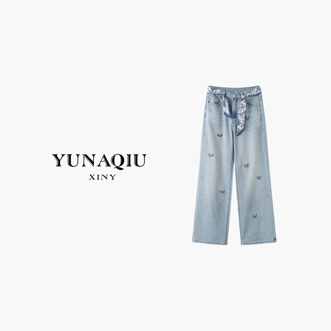 【EJ推荐】-直筒时尚休闲百搭设计师牛仔裤-9335