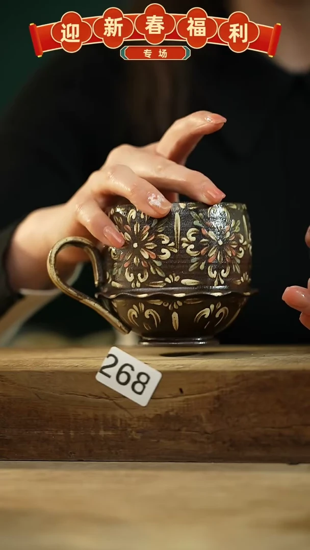 【闪购商品】瓷片新品！设计师款手绘/咖啡杯 听歌