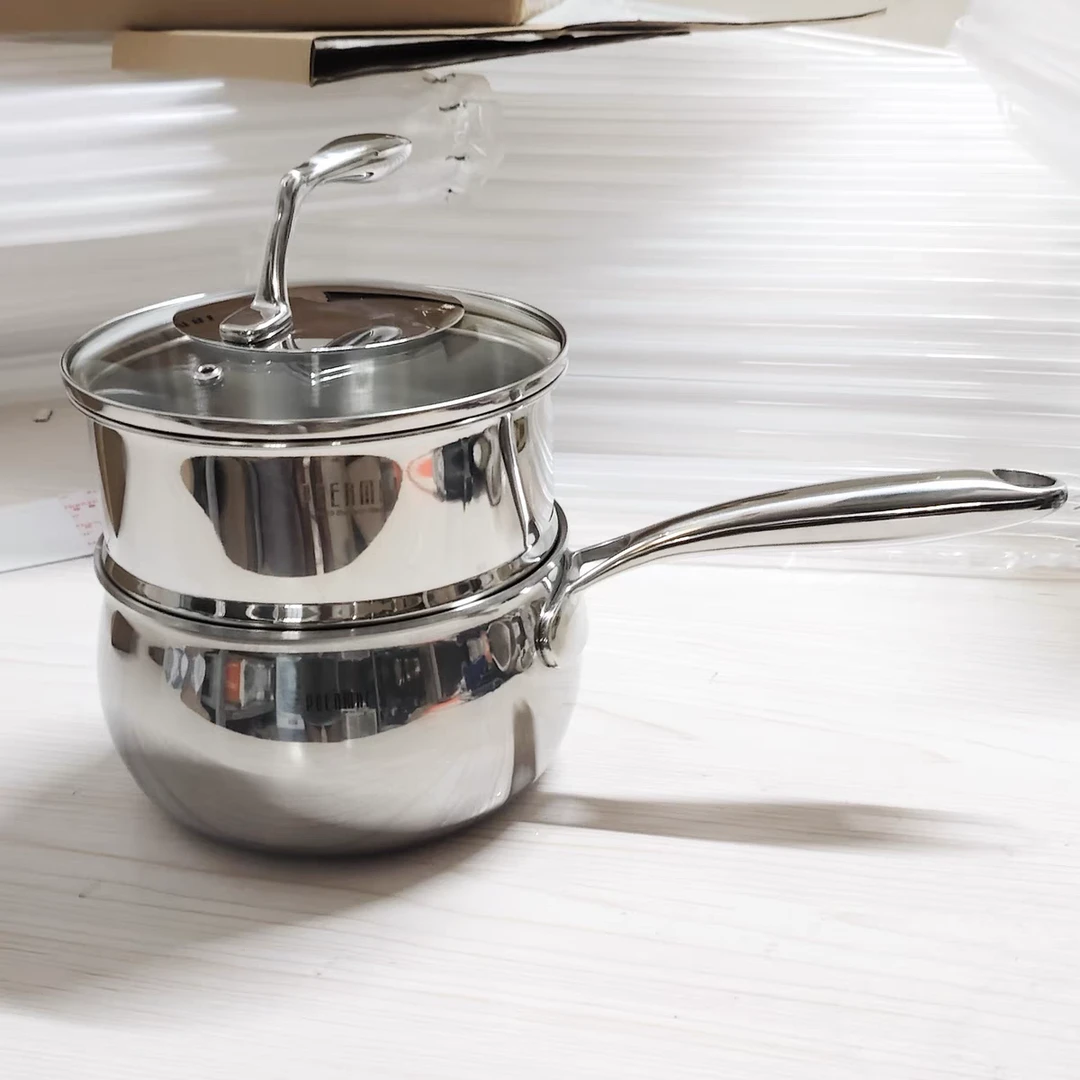 高端316不锈钢奶锅家用热奶锅一体加厚小锅汤锅婴儿不粘锅 18cm