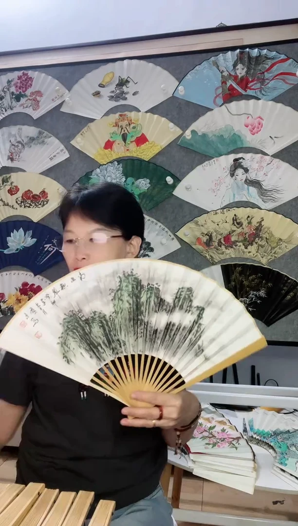 扇子九寸十八方玉竹折扇