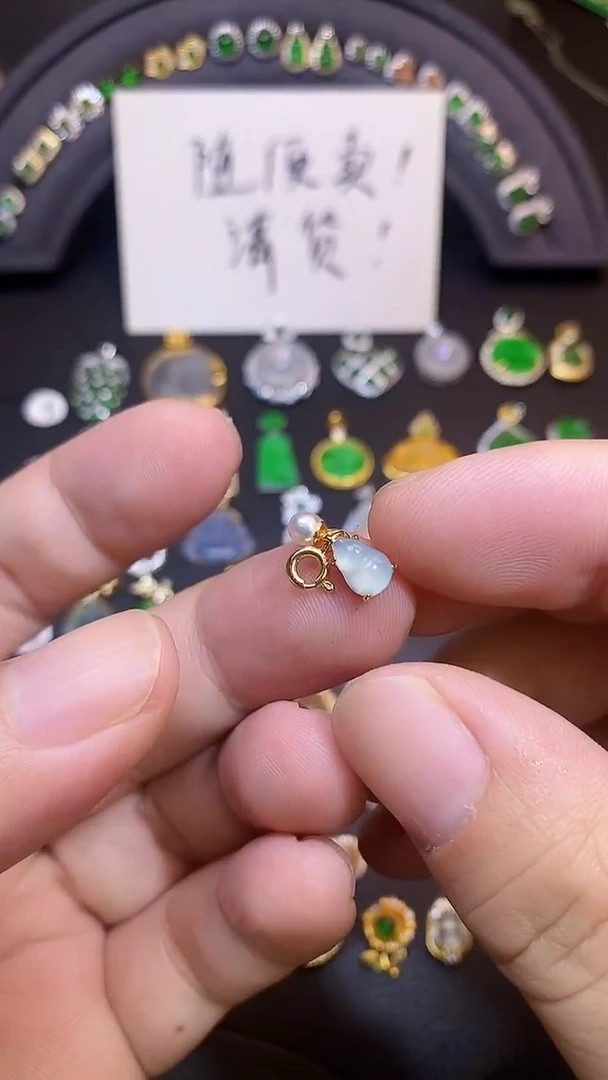 吊坠(不含链)银S925镶嵌翡翠1