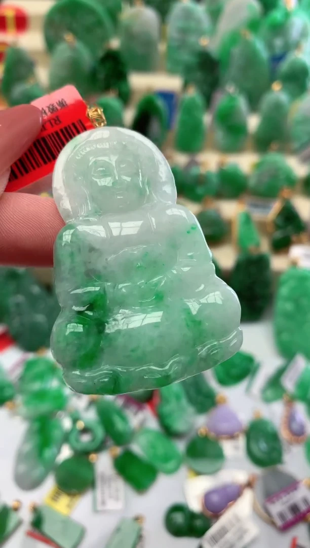 【闪购商品】翡翠颈饰18K金镶嵌挂件