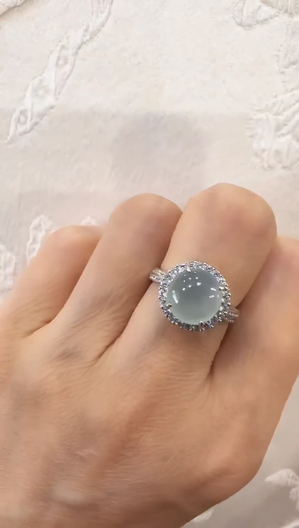 翡翠银S925镶嵌颈饰国风