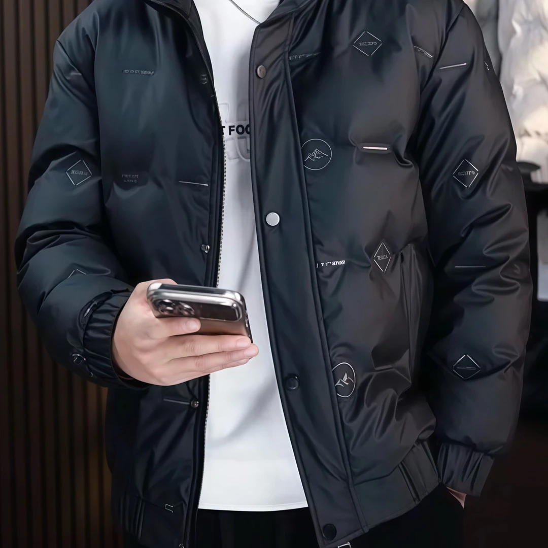2024冬季男士新款极寒上衣加厚防风保暖时尚休闲百搭潮流外套男