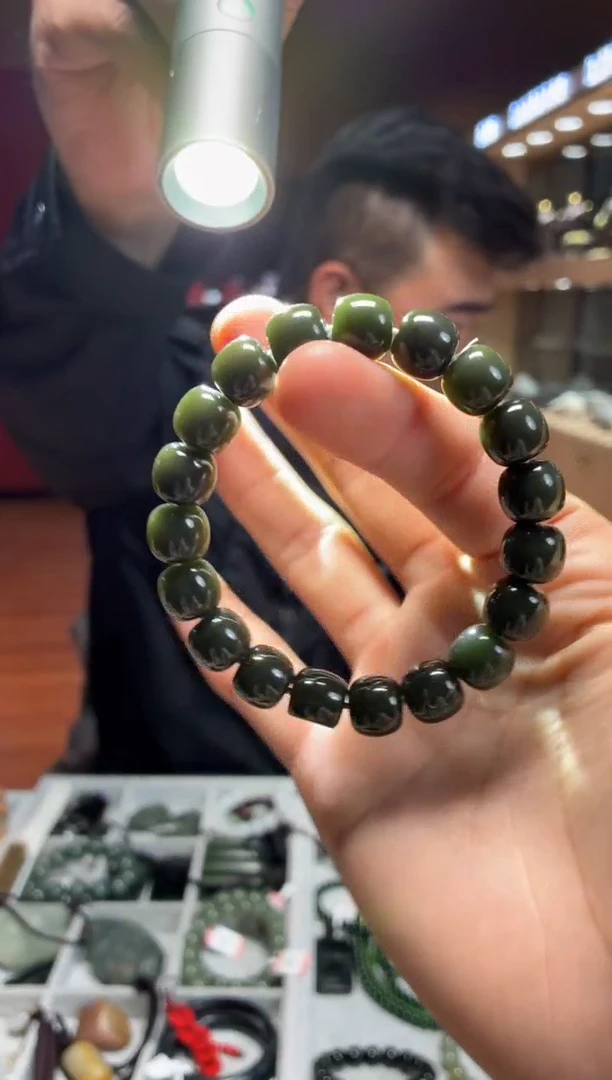 未镶嵌手串和田玉沙10-11老