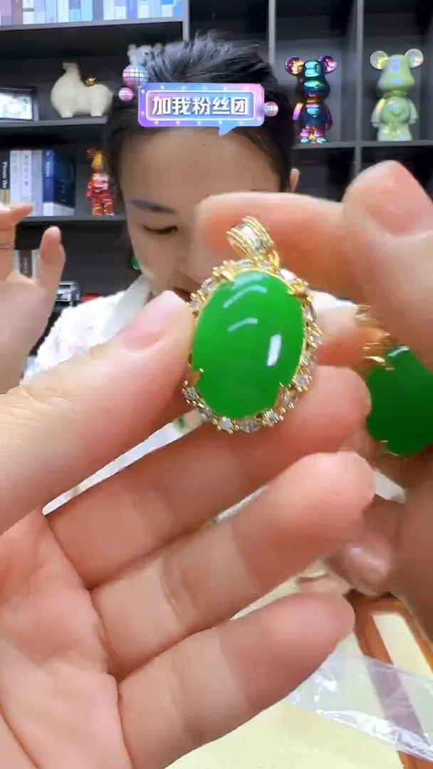 颈饰14K金镶嵌翡翠丹丹diy劲饰