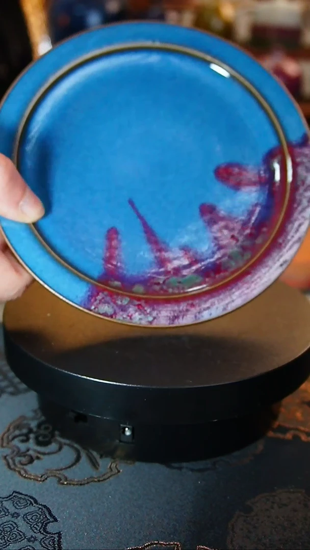 【闪购商品】瓷片504  仿古钧瓷折沿盘  钏