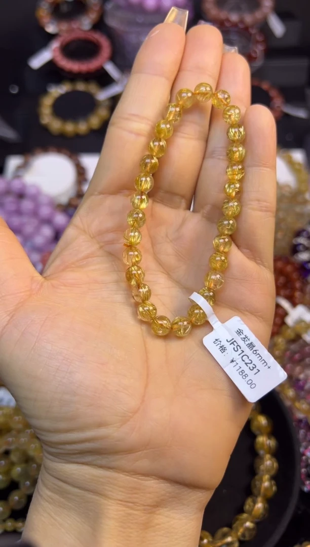 未镶嵌手串水晶金发晶6.6mm