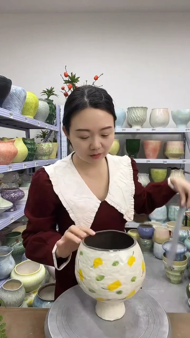 12.3陶瓷花盆直播链接高.    19  口12