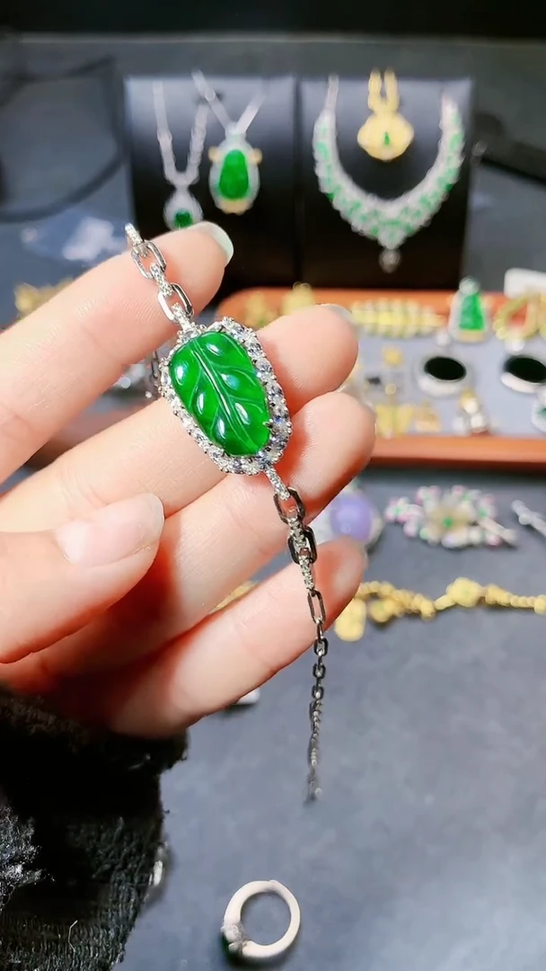 【闪购商品】翡翠手链银S925镶嵌手链