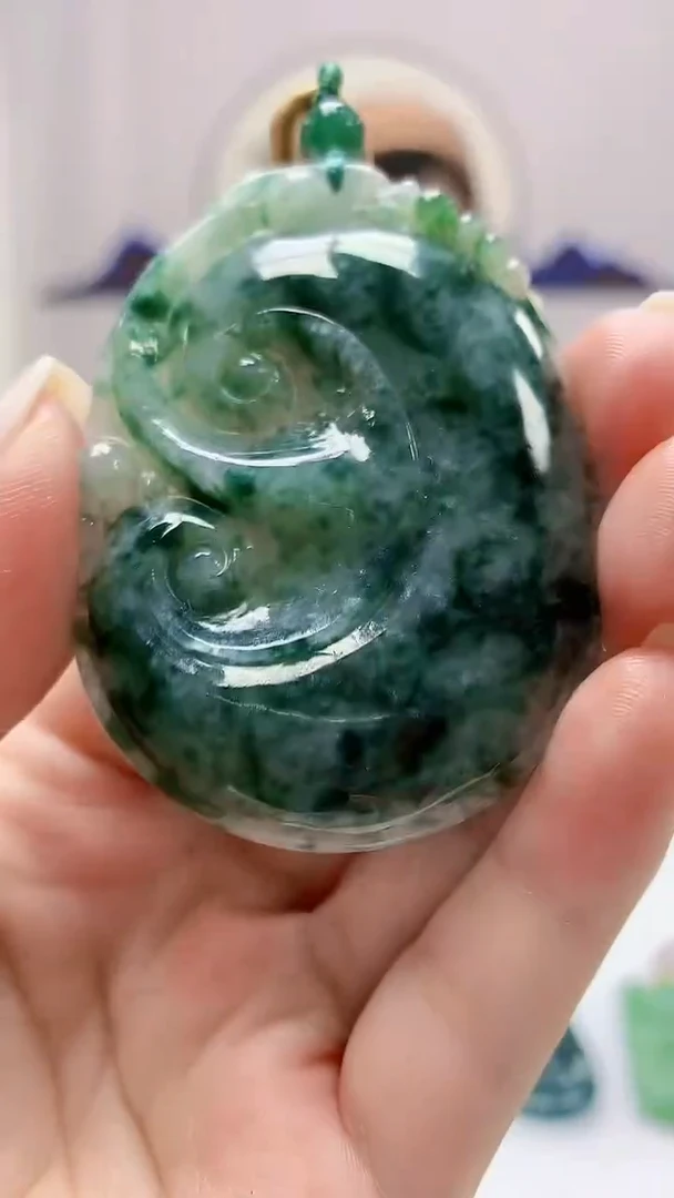 定制翡翠未镶嵌4852ms-毛货108如意